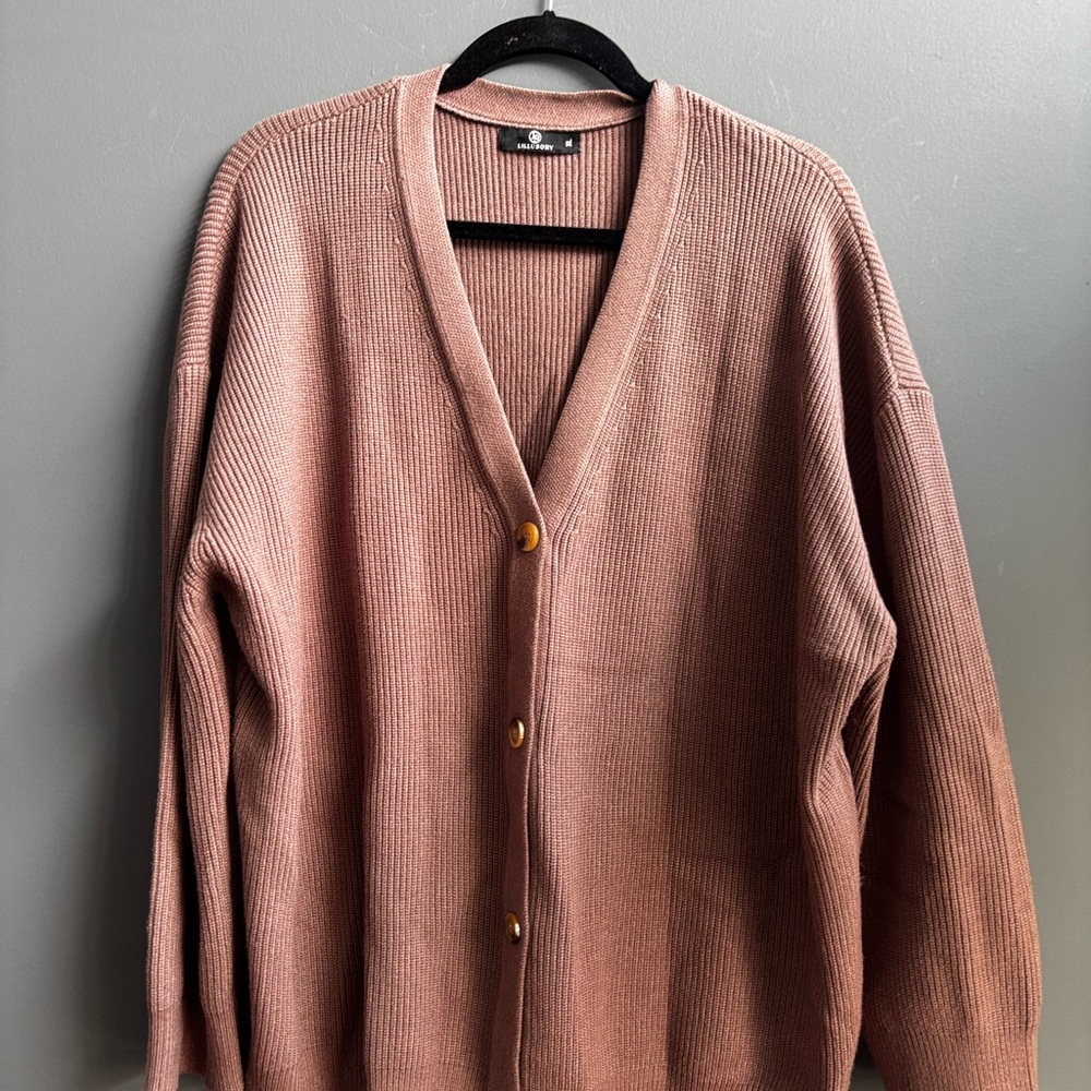 Elegant Women's Tan Cardigan Sweater